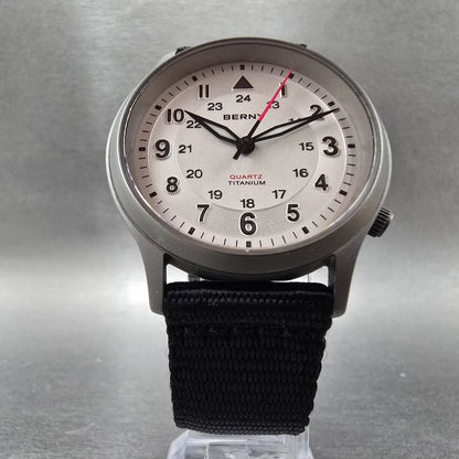 BERNY Field Watch Men 37mm Silver Dial Titanium Round New Battery6