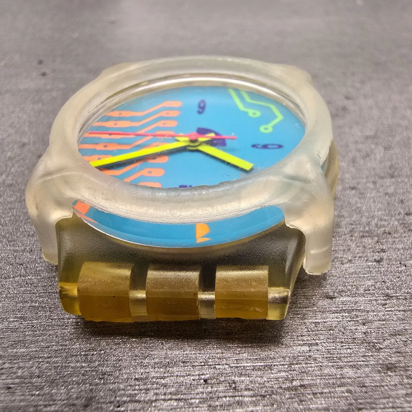 Swatch Hacker's Reward Watch Men 34mm Blue Dial Clear Case GK122 New Battery5
