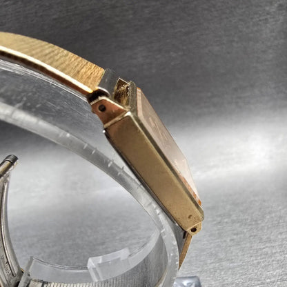 Seiko Tank Watch Women 18mm Gold Dial Gold Tone Rectangle 2C21-5190 New Battery3