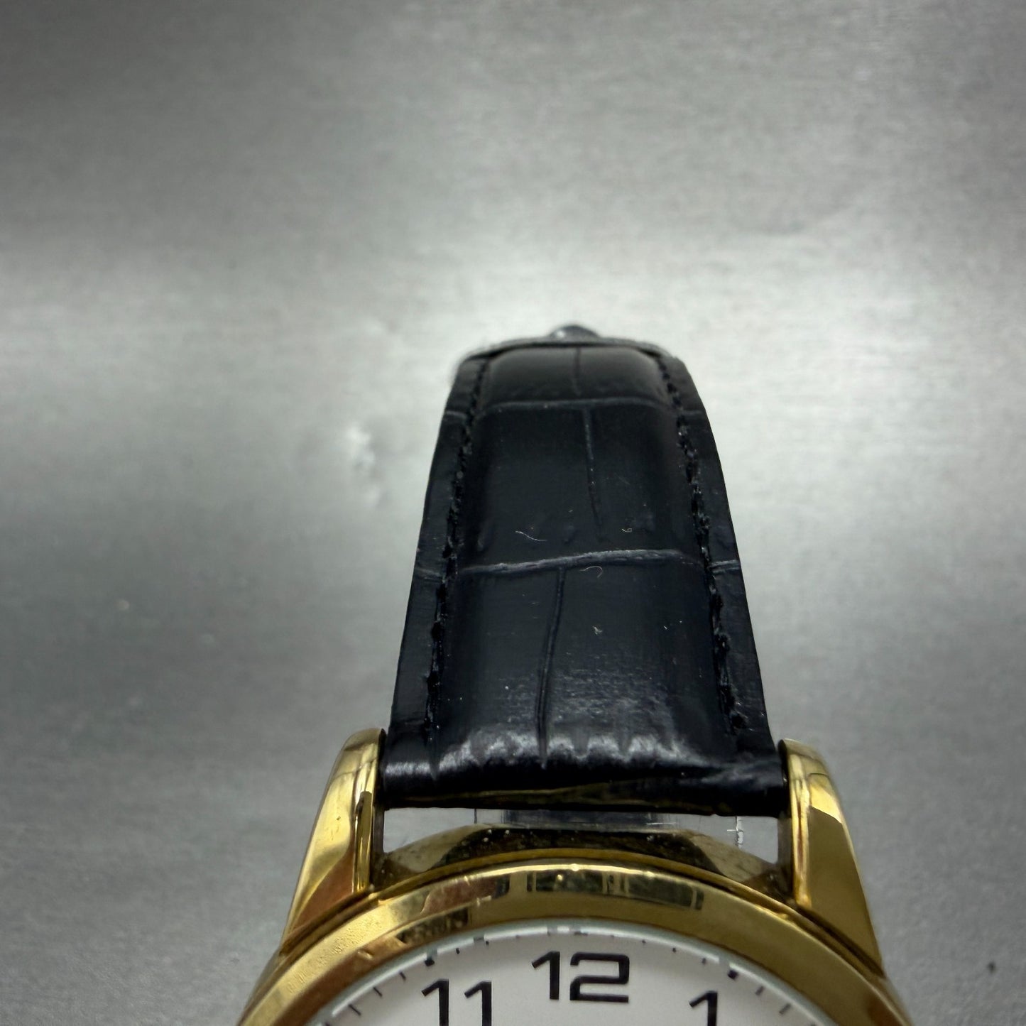 Casio Watch Men 38mm White Dial Gold Tone Round MTP-V001 NewBattery Leather Band4