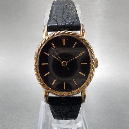 Seiko Watch Women 19mm Brown Dial Gold Tone Oval 14215510 New Battery2