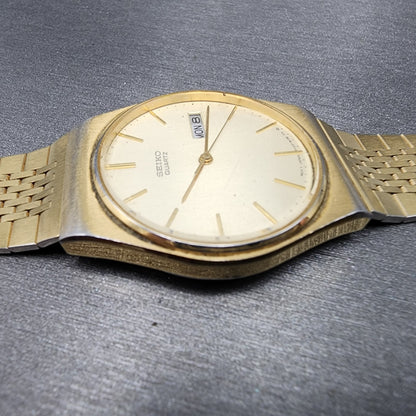 Seiko Watch Men 33mm Cream Dial Gold Tone Daydate Round 5Y238119 PARTS6