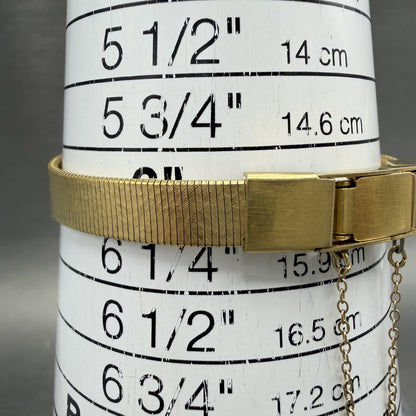 Seiko Tank Watch Women 16mm Champagne Dial Gold Tone 2C206379 New Battery10
