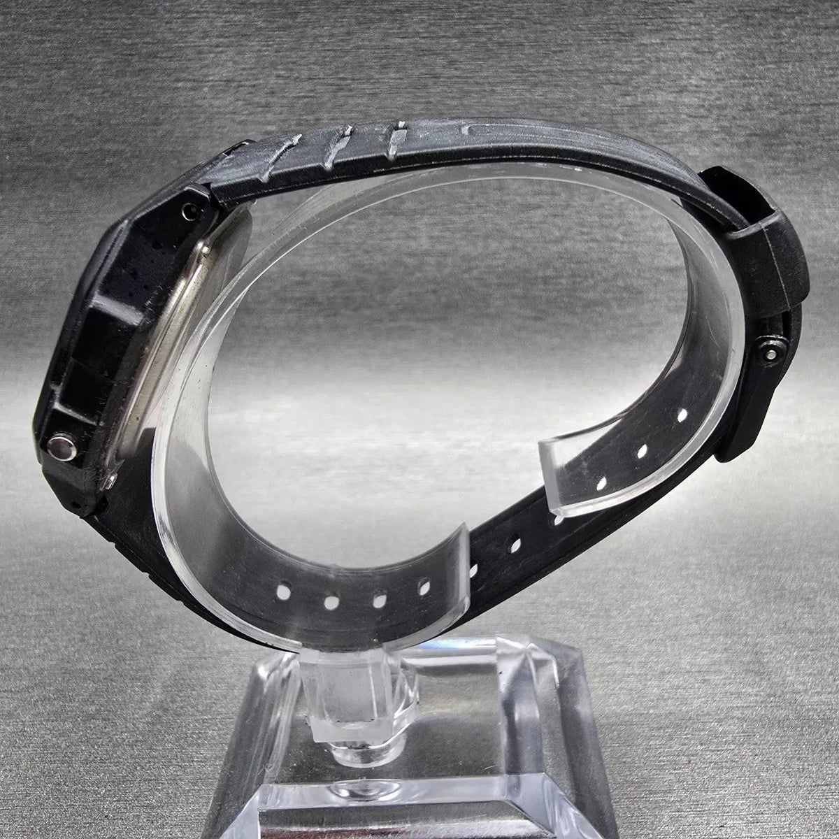 Casio Illuminator F-105 Watch Men 35mm Black Blue Chrono Alarm New Battery JP346
