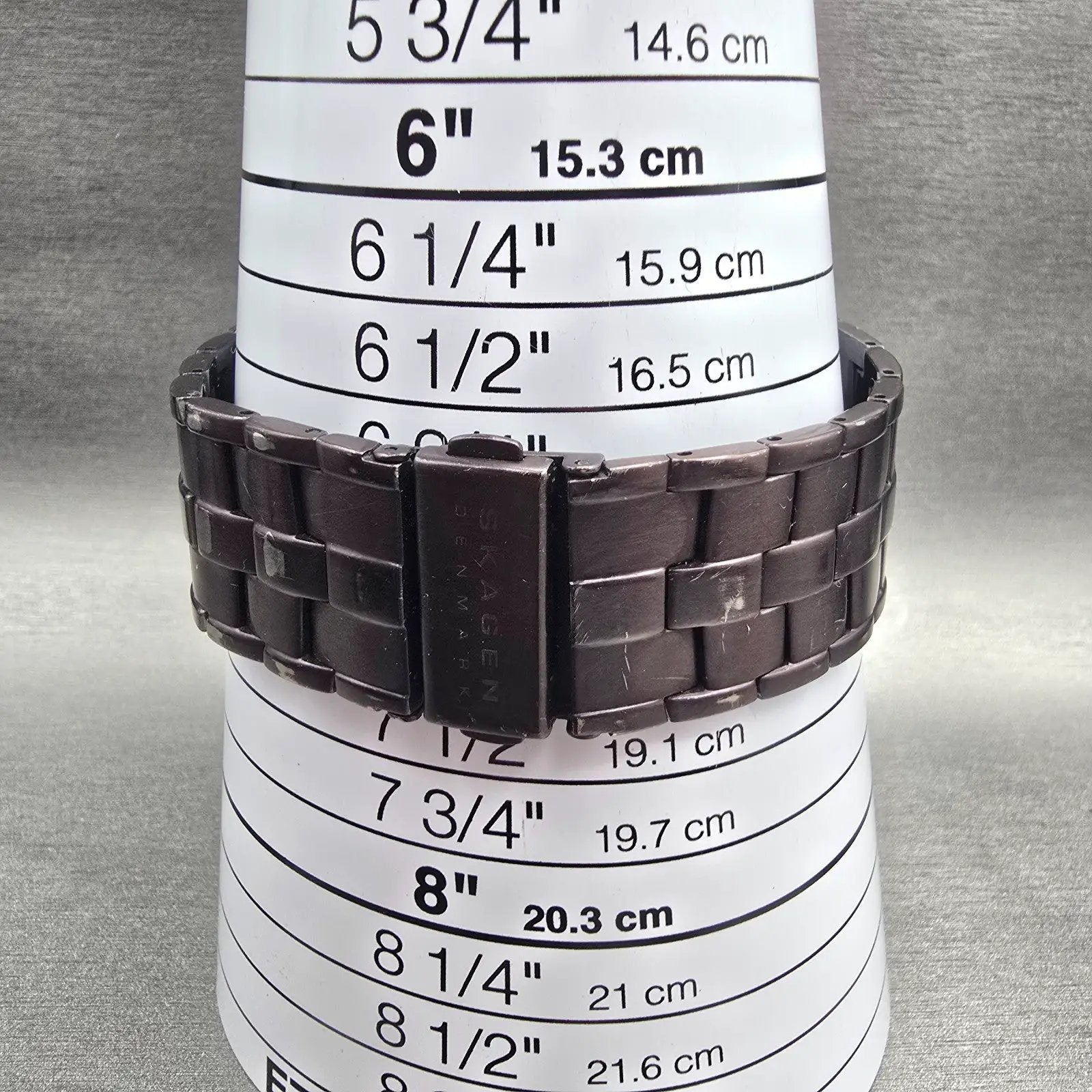 Skagen Watch Men 34mm Brown Dial Titanium Daydate Rectangle 396LTMXD New Battery9