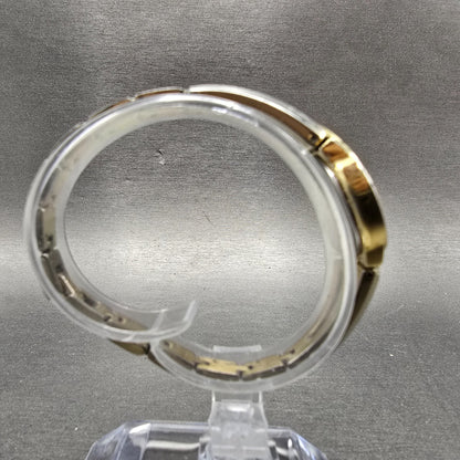 Seiko Solar Watch Women 22mm MOP Dial Gold Tone Round V115-0AW0 Runs Crystals NK8