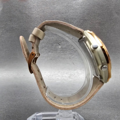 Casio Wave Ceptor Watch Women 35mm White Dial Rose Gold Alarm Chronograph Works8