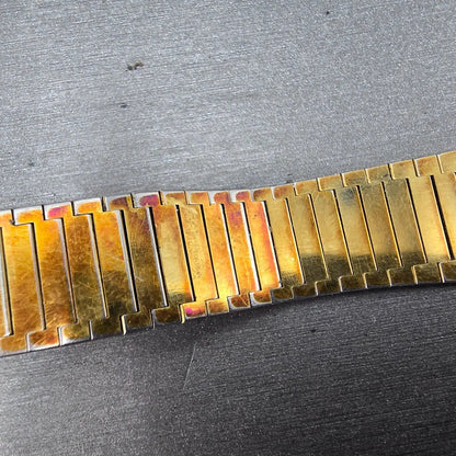Seiko Bracelet 14mm Stainless Steel Gold Tone Tri Folding Clasp Vintage JP Z4076