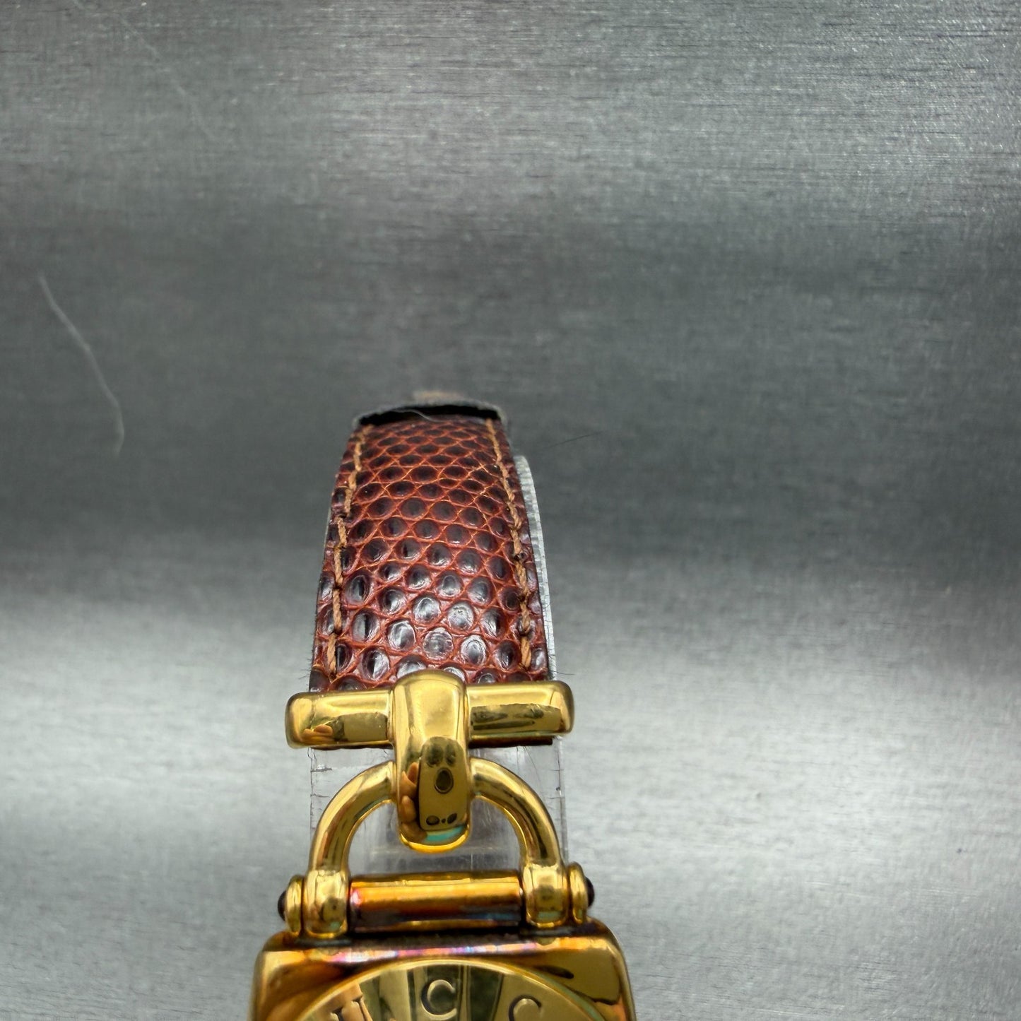 Gucci 6300L Watch Women 22mm Gold Dial Gold Plated Square New battery VTG4