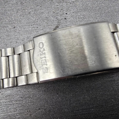 Seiko  Bracelet 20mm Stainless Steel Silver Tone Tri Folding Clasp VTG Japan12