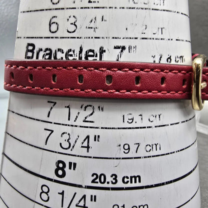 Coach Watch Women 22mm Red Dial Gold Tone Square 14504226 Leather New Battery10