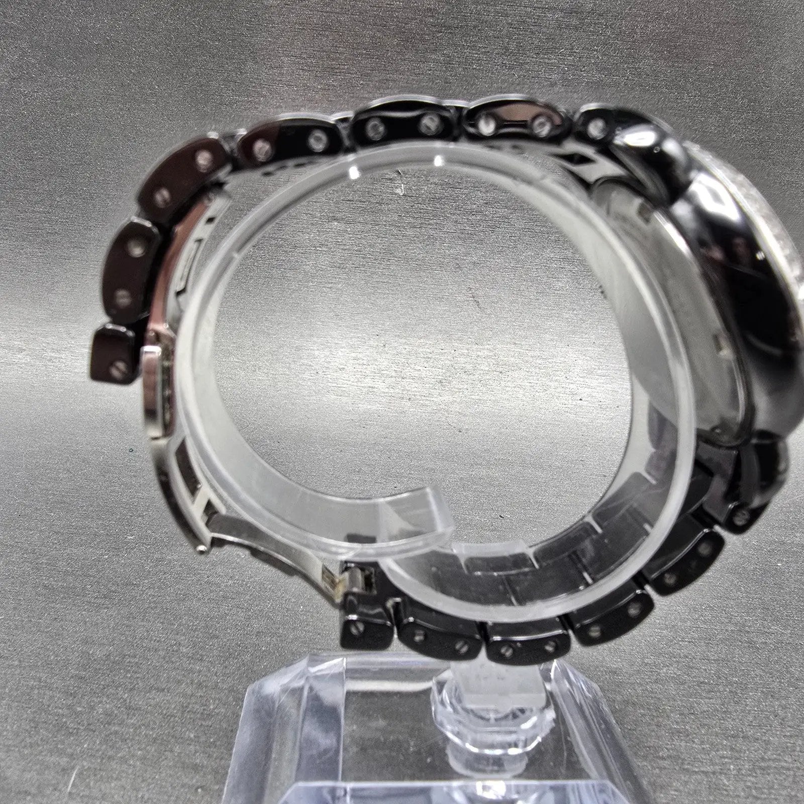 Michele CSX Chronograph Diamond Watch Women 37mm Black Dial Ceramic New Battery9