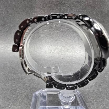 Michele CSX Chronograph Diamond Watch Women 37mm Black Dial Ceramic New Battery9