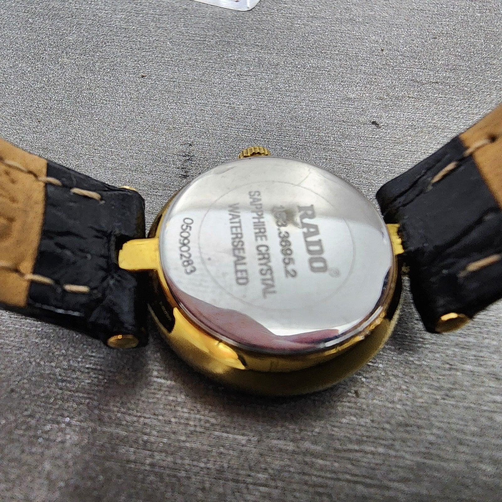 Rado Florence Watch Women 23mm Black Dial Gold Tone Oval 153.3695.2 New Battery9