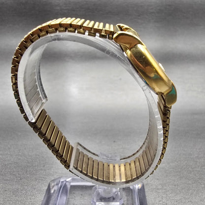 Bulova Watch Women 25mm White Dial Gold Tone Date Round 97M14 New Battery8