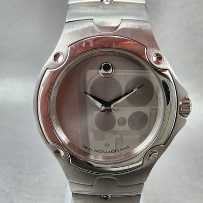 Movado Sports Edition Watch Women 27mm Silver Dial Stainless Steel New Battery1