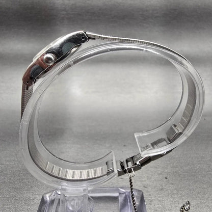 Seiko Watch Women 17mm Silver Dial Silver Tone Oval 5420-0029 New Battery VTG6