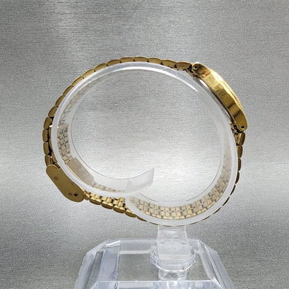 Seiko SX Watch Women 17mm Black Dial Gold Tone Oval V4015101 New Battery8