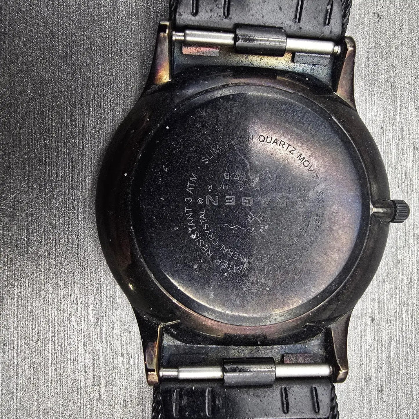 Skagen Denmark Watch Men 37mm Black Dial Titanium Date Round 233XLTMB New Batt10