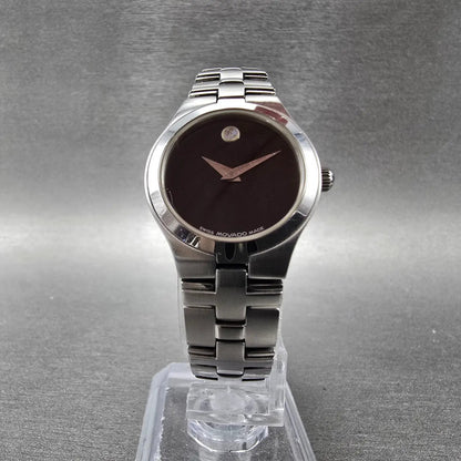 Movado Museum Watch Women 24mm Black Dial Silver Tone 84 E4 1844 New Battery5