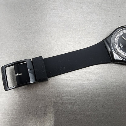 Swatch Sparkle Night Watch Women 34mm Black Dial Black Tone Round READ! New Batt6