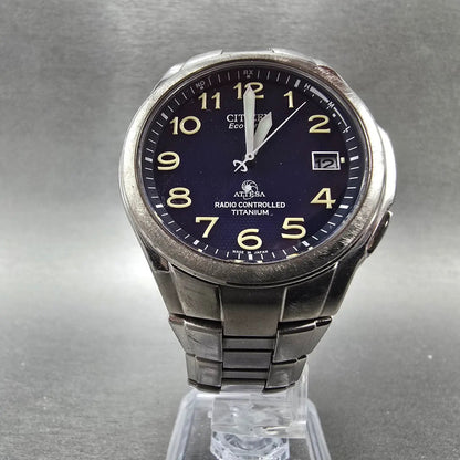 Citizen Eco-Drive Attesa Watch Men 38mm Black Dial Titanium H410-T003788 PARTS!!6