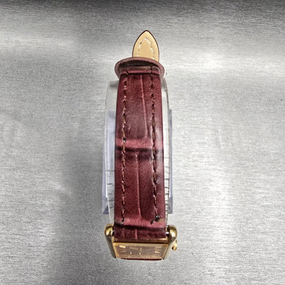 Seiko Tank Watch Women 18mm Gold Dial Gold Tone Rectangle 2C20-5019 New Battery4