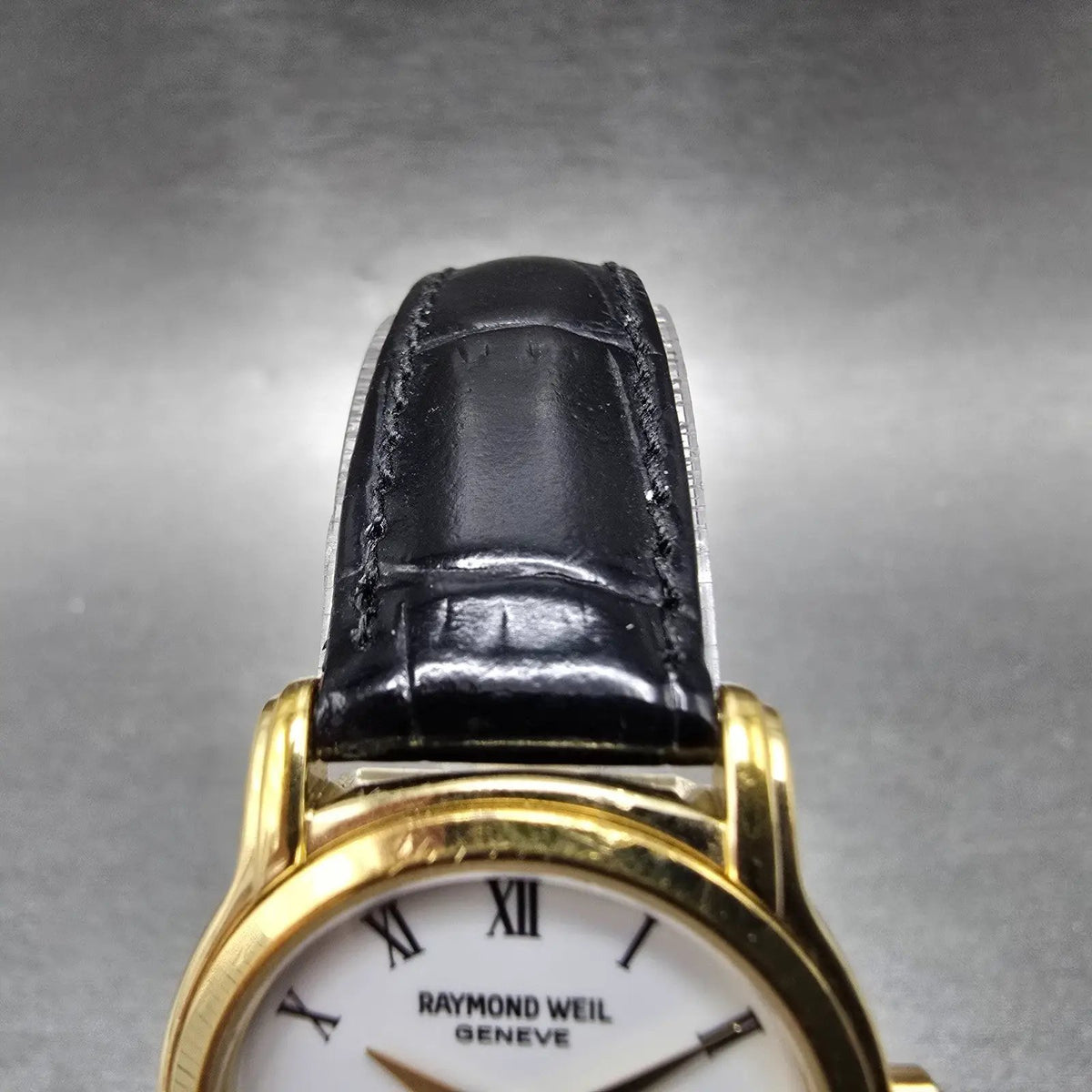 Raymond Weil Watch Women 24mm White Dial Gold Plated Date Round 5369 New Batt4