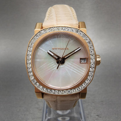 Wittnauer Watch Women 29mm MOP Dial Rose Gold Tone Date WN2003 New Battery0
