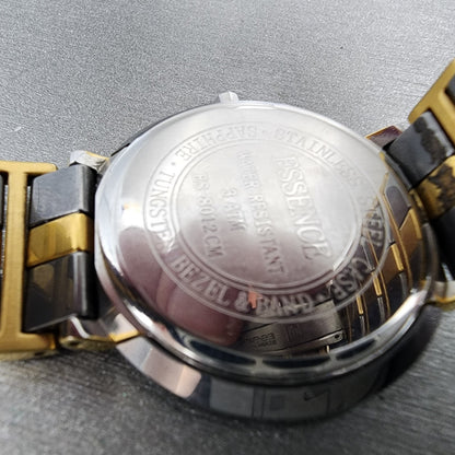 Essence Watch Women Gray Dial Tungsten Case Date Round New Battery9