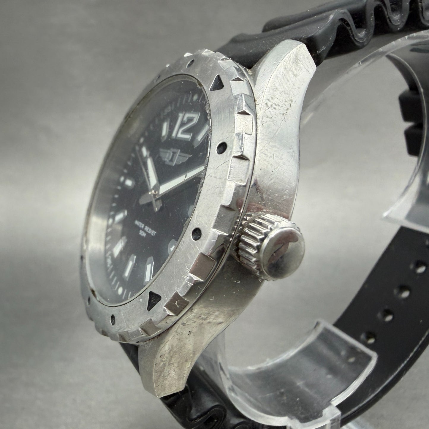 Invicta Watch Men 45mm Black Dial Silver Tone Round IBI20027-001 New Battery2