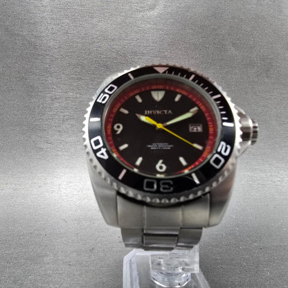 Invicta Pro Diver Automatic Watch Men 45mm Black Dial Silver Tone Date 6053 Runs5
