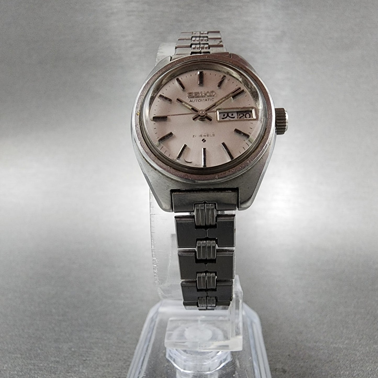 Seiko Automatic Watch Women 25mm Silver Dial Silver Tone Daydate 27060020 Runs5