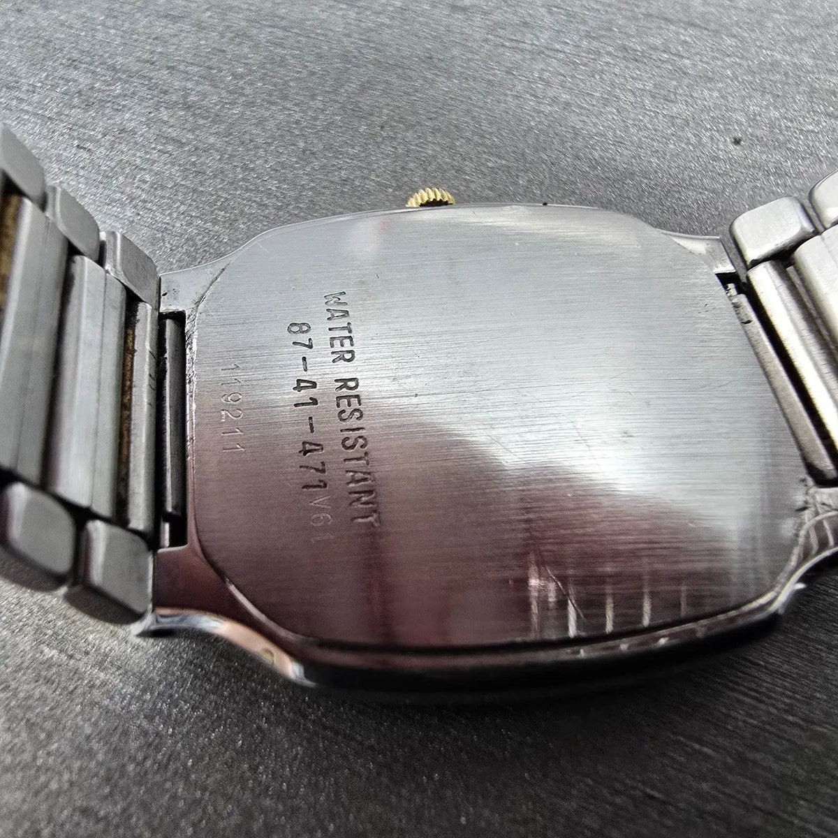 Movado Watch Men 28mm Gold Dial Two Tone Rectangle 87-41-471 Swiss PARTS11