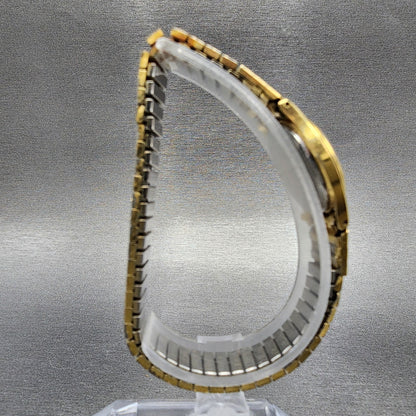 VTG Seiko Watch Women 21mm Gold Dial Gold Tone Round 2C21-0029 New Battery