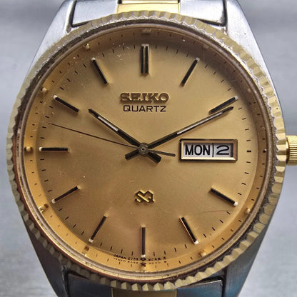 Seiko President Watch Men 36mm Gold Dial Two Tone Daydate 5Y23-8A61 New Battery1
