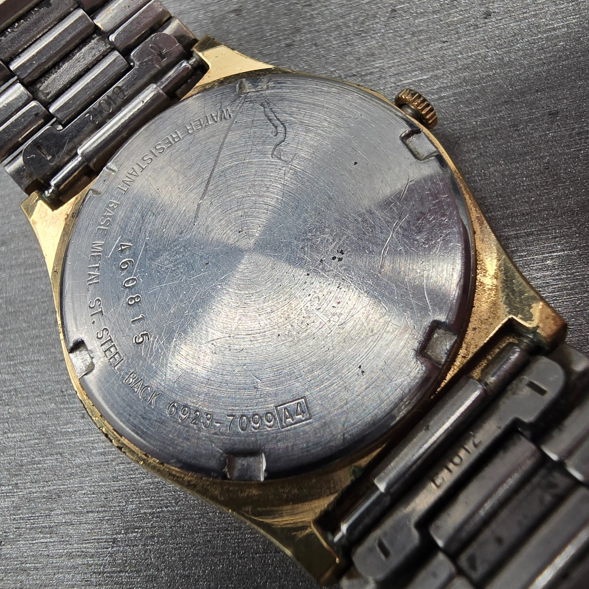 Seiko SQ Watch Men 33mm Gold Dial Gold Daydate Round 6923-7099 New Battery10