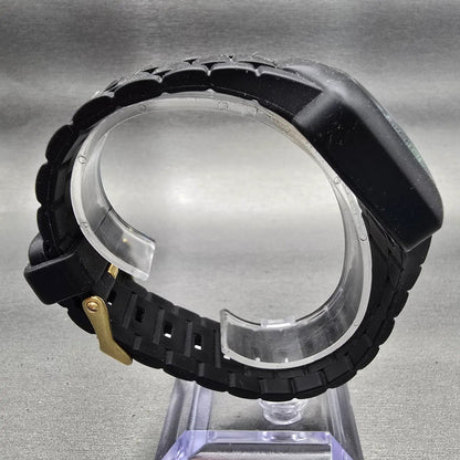 Nixon Rubber Player Watch Men 45mm Black Dial Black Tone Rectangle New Batt8