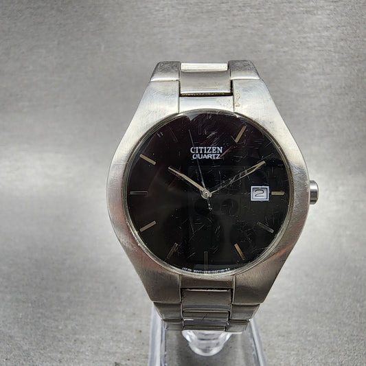 Citizen Watch Men 36mm Black Dial Silver Tone Date Round 2510S99281 New Battery0