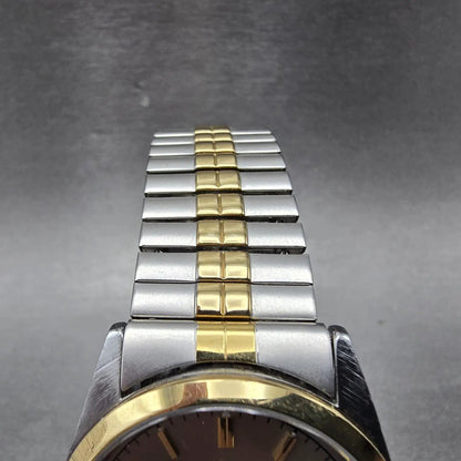 Seiko Pulsar Watch Men 35mm Silver Dial Two Tone Daydate READ!! VX33-X109 NewBat4
