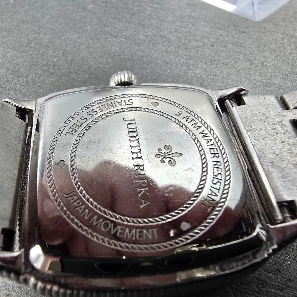 Judith Ripka Tank Watch Women 33mm MOP Dial Silver Tone Small Seconds New Batt9