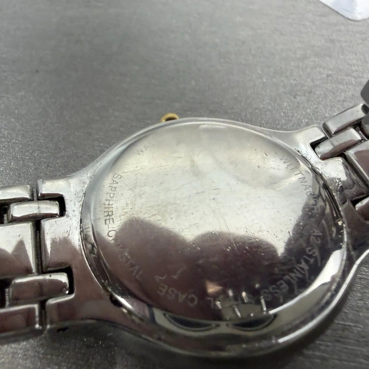Wittnauer Watch Men 33mm White Dial Two Tone Date Round 12B04 PARTS Vintage10