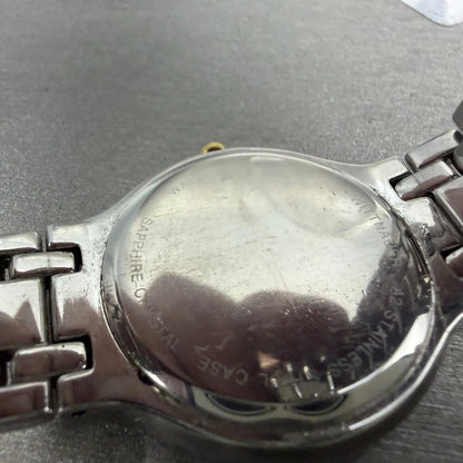 Wittnauer Watch Men 33mm White Dial Two Tone Date Round 12B04 PARTS Vintage10
