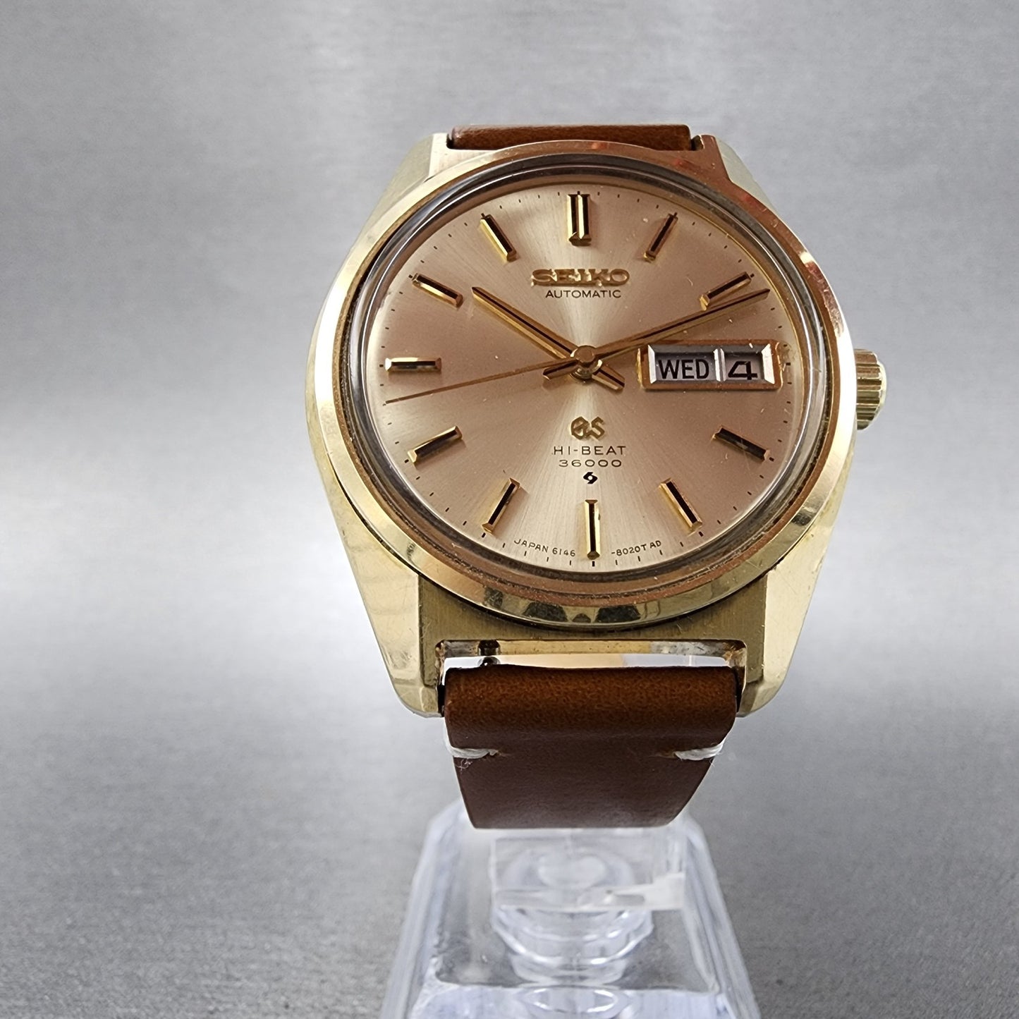 Grand Seiko Watch Men 37mm Gold Dial Gold Plated Daydate 61468000 Automatic5