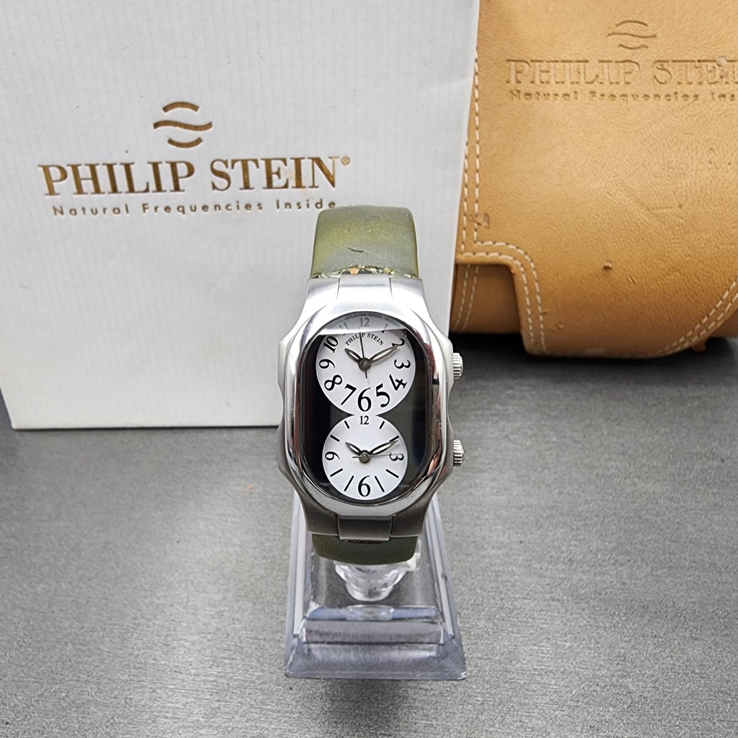 Philip Stein Teslar Watch Women 27mm White Dial Silver Tone Oval New Battery0