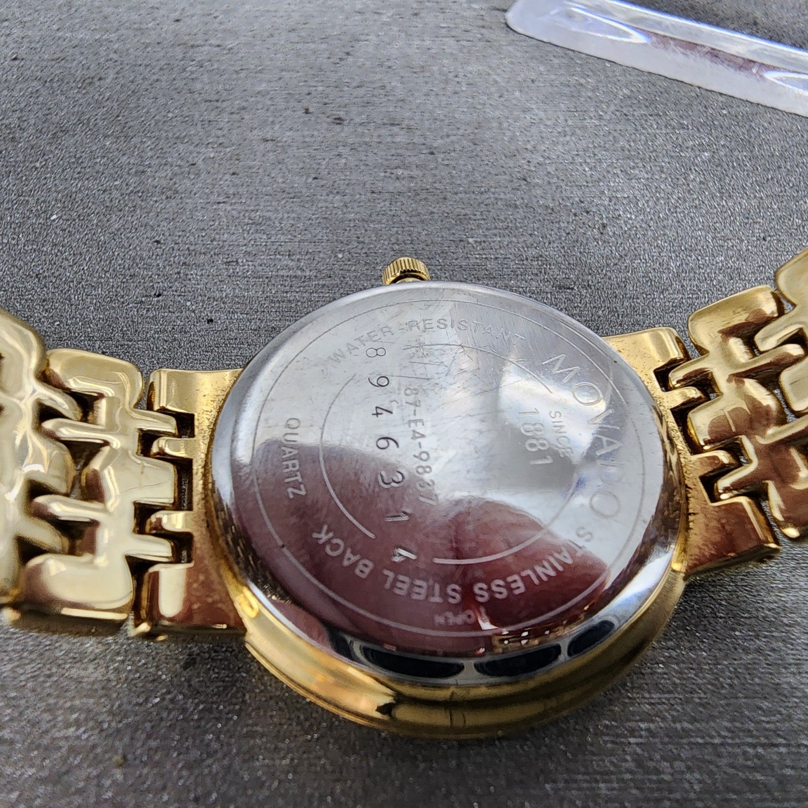 Movado Museum Watch Women 26mm Black Dial Gold Tone Round 87 E4 9837 New Battery9