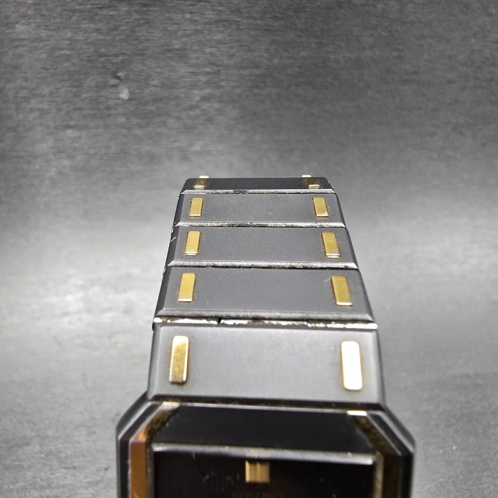 Seiko Tank Watch Men 26mm Gray Dial Two Tone Octagon 7430-5479 New Battery W/Box6