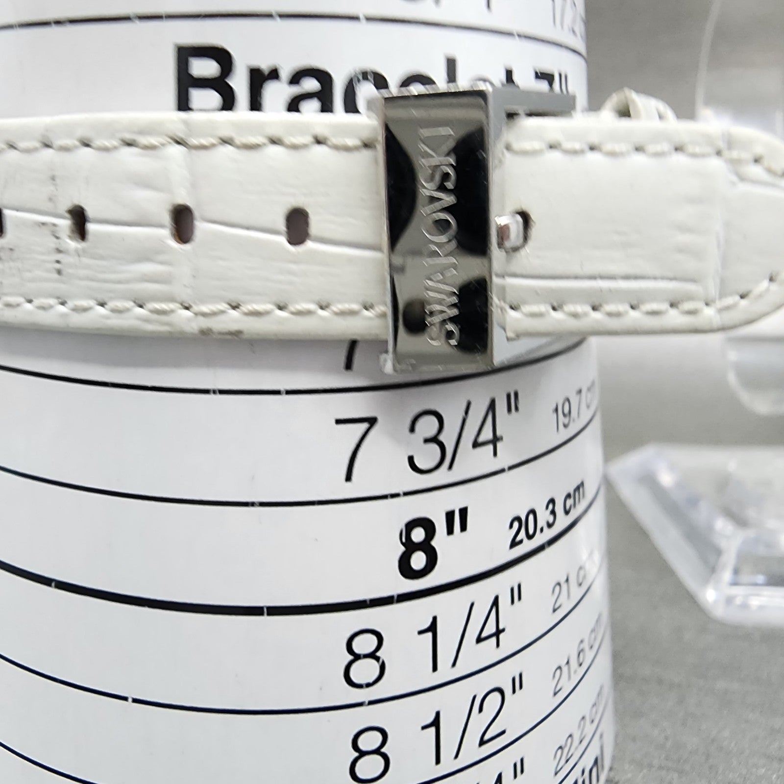 Swarovski Lovely Square Tank Watch Women 21mm White Dial Silver Rectangle NewBat10