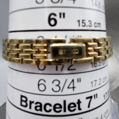 Seiko Watch Women 16mm Champange Dial Gold Tone Hexagon 1N000GT0 New Battery10