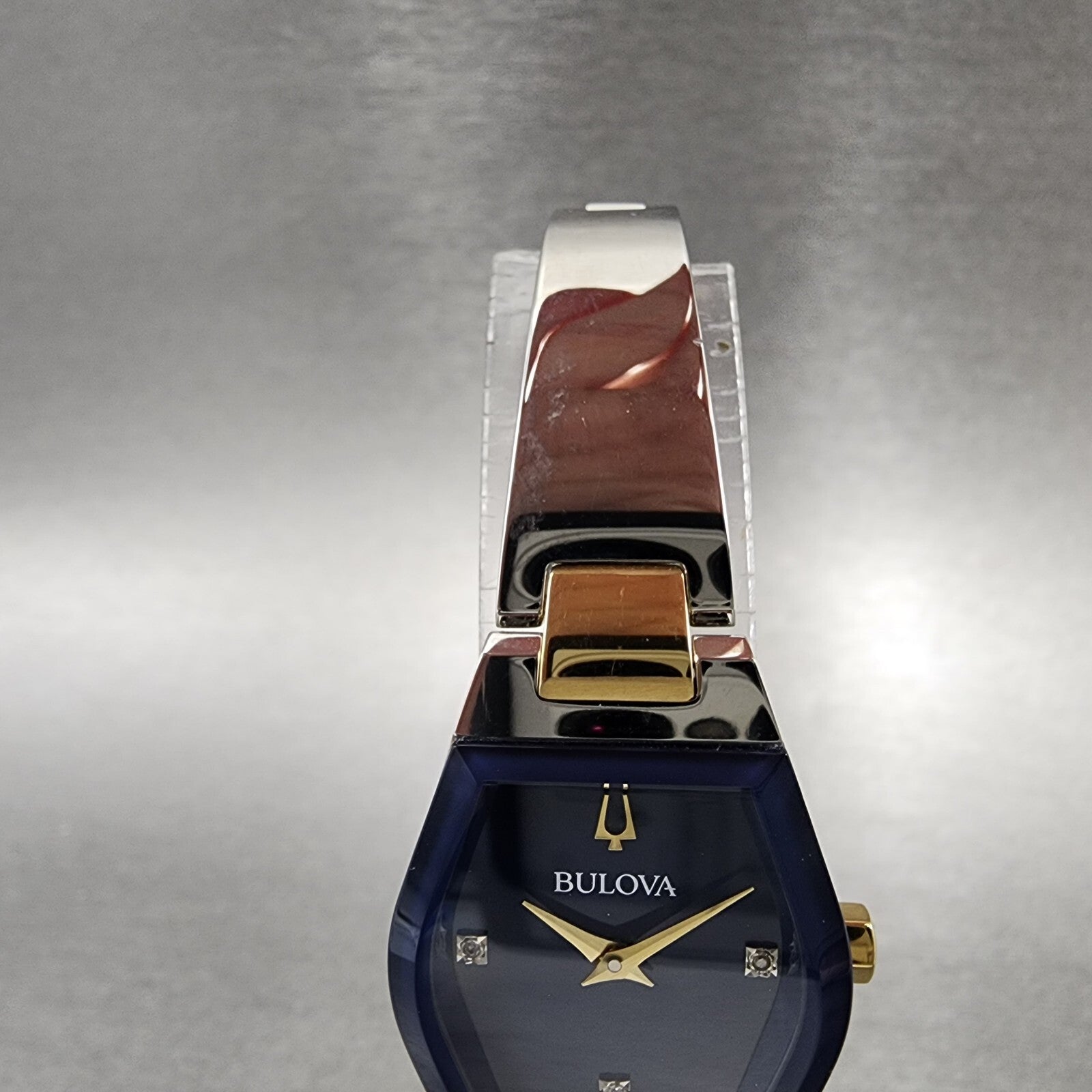 Bulova Gemini Watch Women 23mm Blue Dial Two Tone Tonneau 98P218 New Battery4